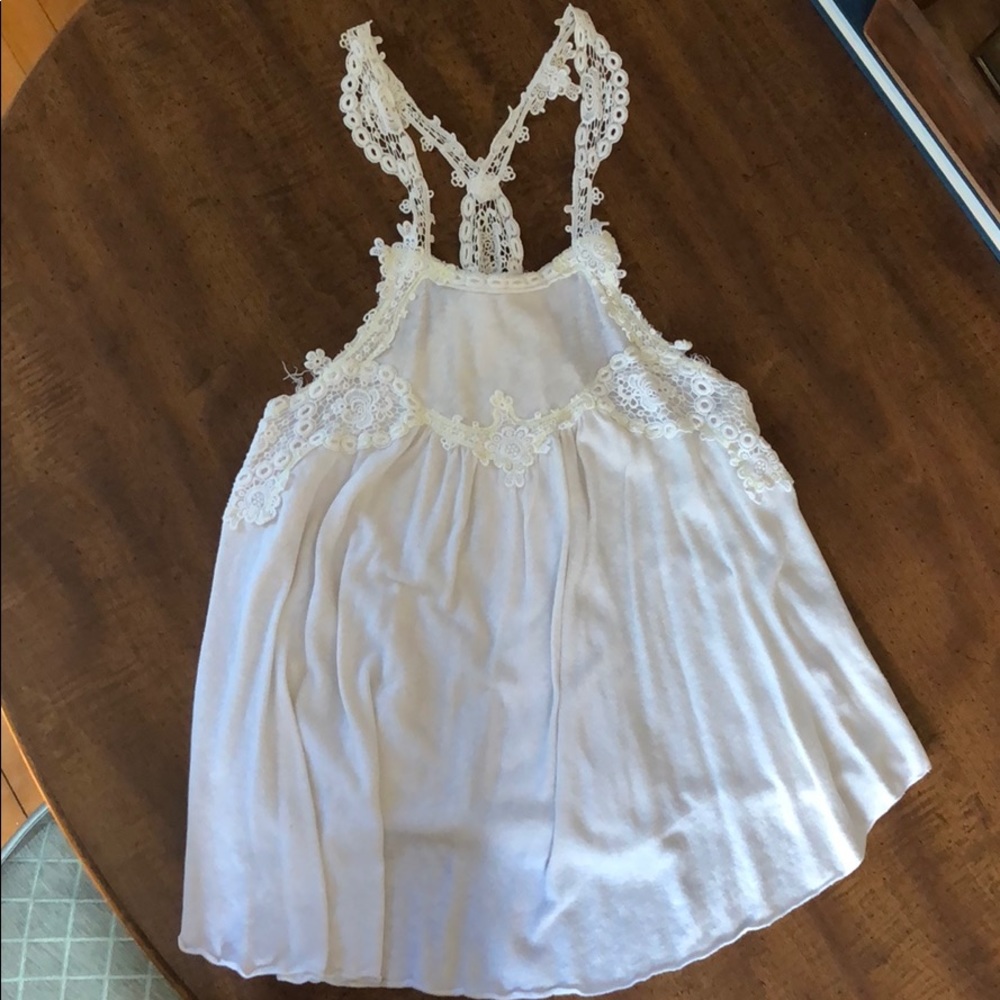 Free People white lace tank